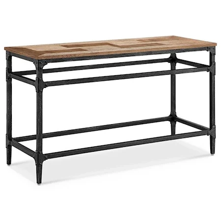 Rectangular Sofa Table with Checkered Top